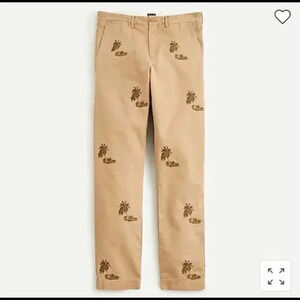 - J.Crew Straight-fit Broken-in chino pant in embroidered palm